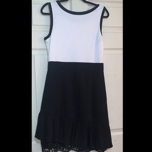 White and black sleeveless dress